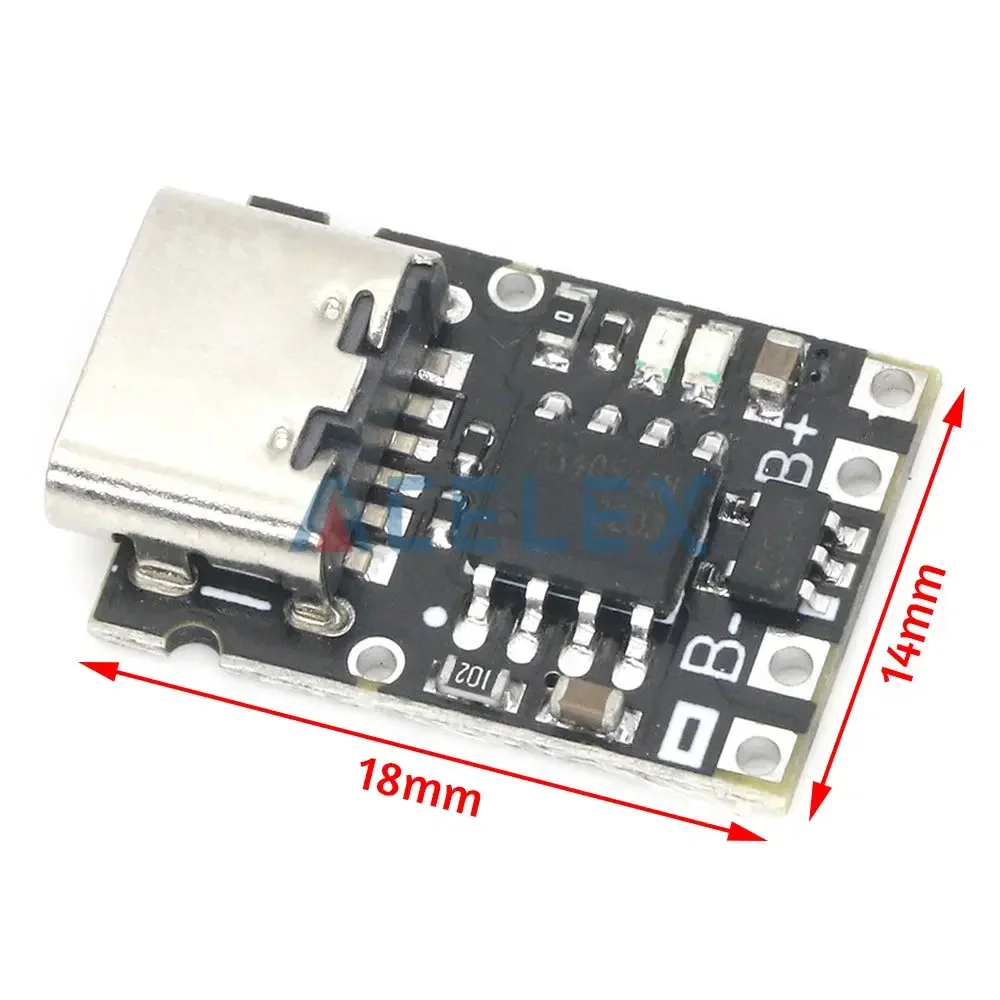 Lithium Battery Charger 1A Ternary Lithium Battery 3.7V4.2V Charger Module Type-C With Protection Board