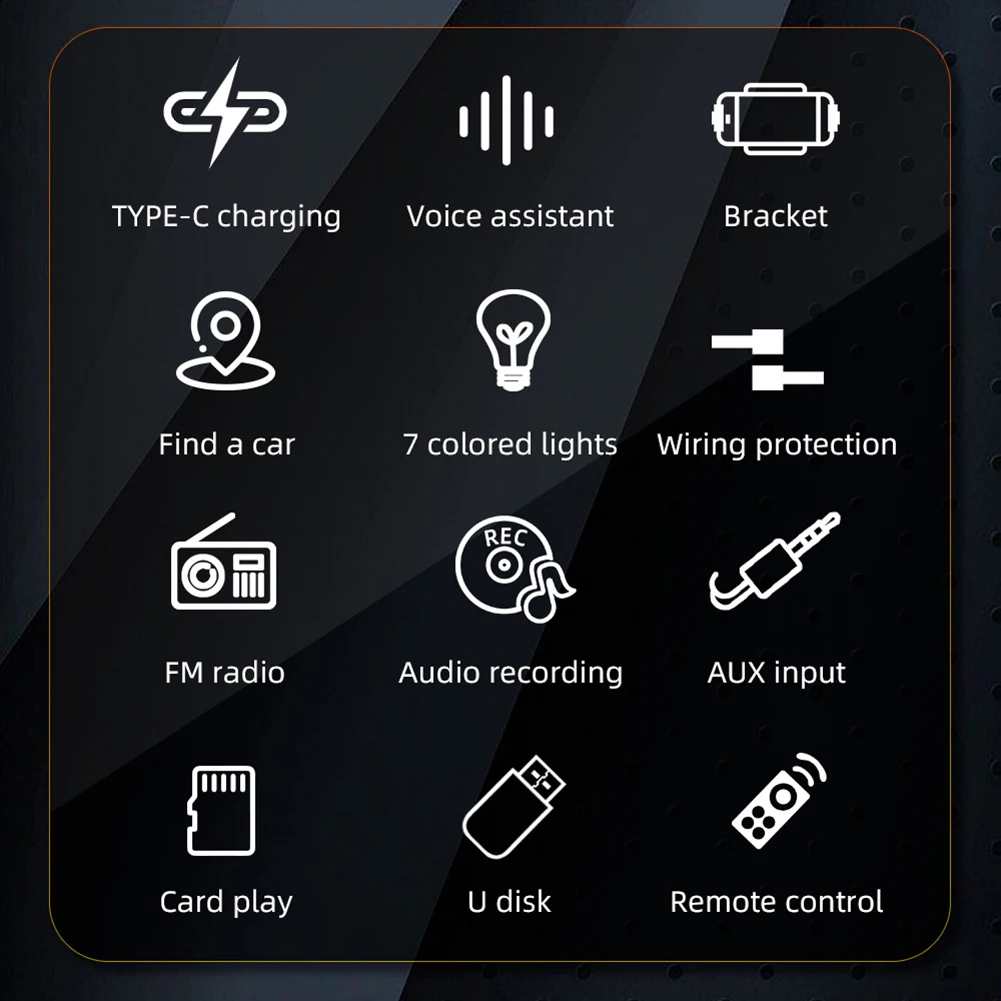 Car Radio Type C Charging MP3 Player APP Remote Multimedia Player Bluetooth-compatible with Phone Holder Locating Car TF Card