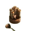 Walnut Glass Display Rack Coffee Bean Test Tube Sorting Bottle Miscellaneous Grain Sealed Jar Space Saving Kitchen Storage 6