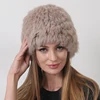 Warm Fluffy Women's Winter Hats 2023 Natural Rabbit Fur Knitted Beanie Russian Soft Cozy Fur Hat 6