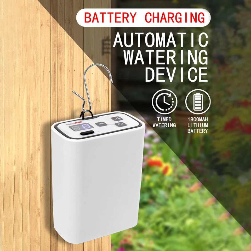 Automatic Watering Device Built-in Water Pump 100 Timed Combinations 3 Way Connector Adjustable Drip Arrow Timed Watering System