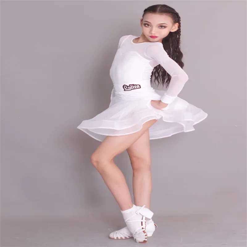 Autumn and winter children's female training clothes Latin dance suit Latin dance performance clothes Training performance