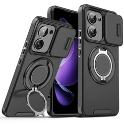 Magnetic Ring Armor Slide Camera Lens Case with Magsafe Wireless Charging Capability - Redmi A5 4G (EU 173mm) (LK Black)