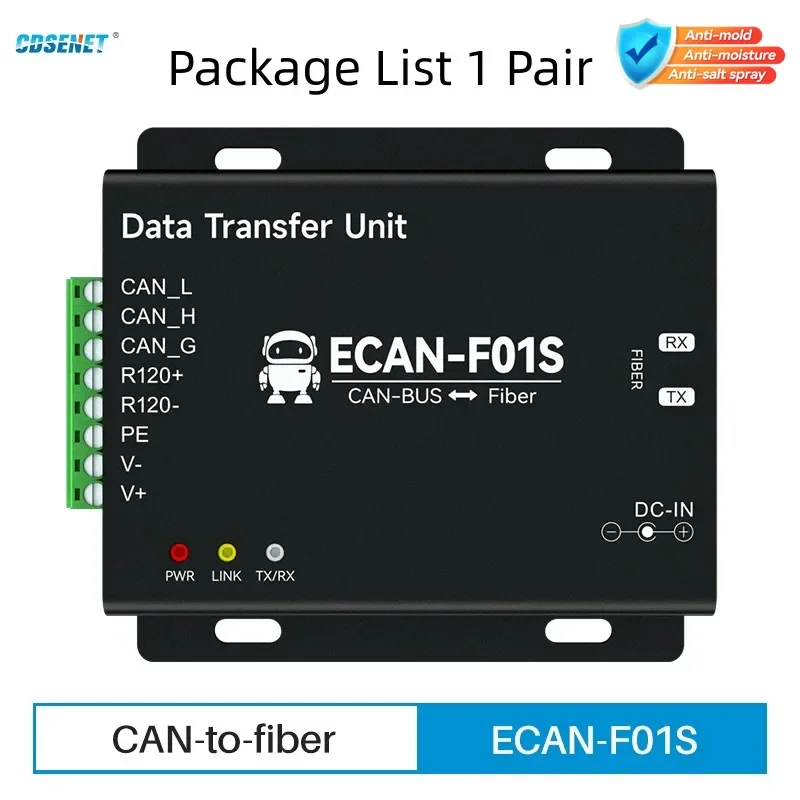 CAN 광섬유 무선 트랜시버, CANBUS CDSENET ECAN-F01S, ..