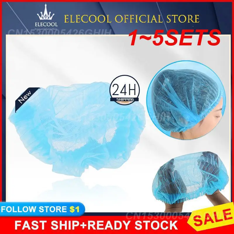 

Одноразовые микроблестящие сетчатые колпачки для волос, Нетканая ткань, гигиенические сетчатые колпачки для волос, 1 ~ 5 комплектов