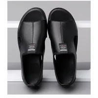 Sandales pour hommes marque chaussures décontractées en plein air mode chaussons pour hommes chaussures de plage confortables haute qualité en cuir hommes sandales plates 5