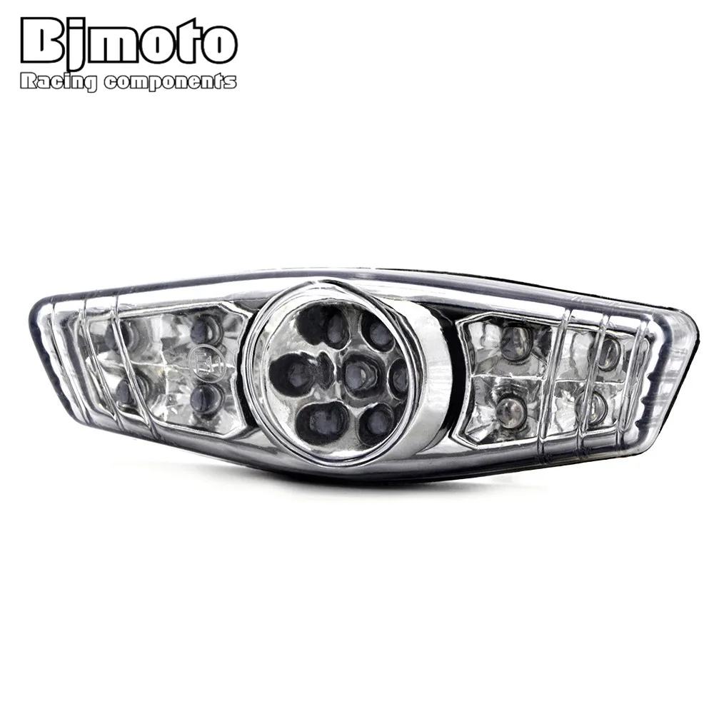BJMOTO Universal Motorcycle LED Brake Stop Tail light 12V License Plate lamp for Motocross Dirt Bike Custom Motorbike |