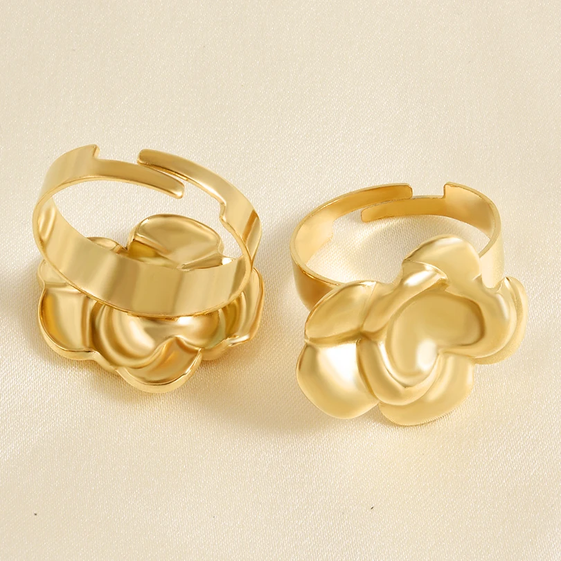 1/5 Stück echt vergoldeter Cabochon-Ring, rund, oval, leere Tablettbasis, Edelstahlringe für Damen und Herren, handgefertigtes Emaille-Zubehör – Detail 5