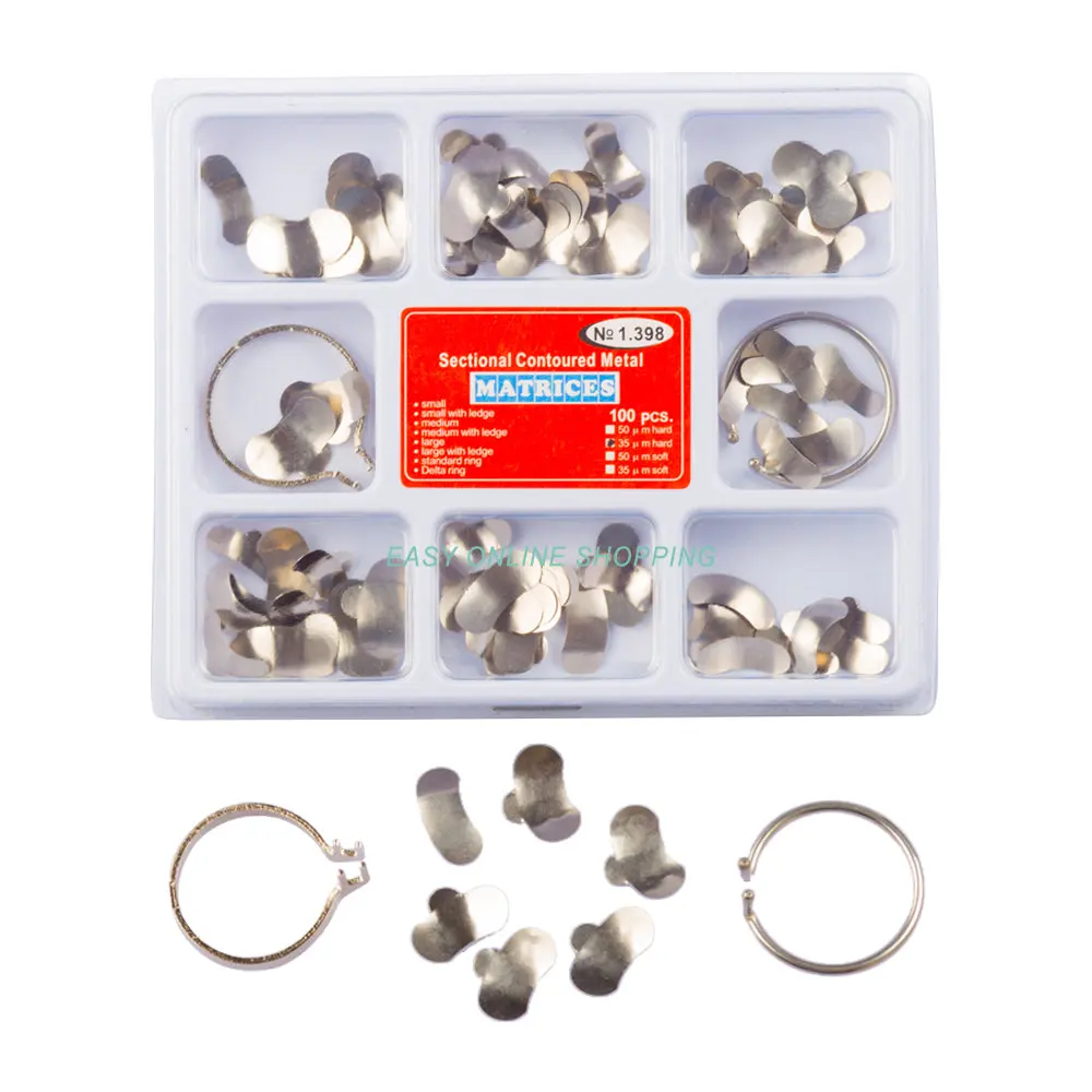

100Pcs/Box Dental Sectional Matrix Band Resin Clamping/Seperating Ring Dental Sectional Matrix System Dentist Tools Oral Care