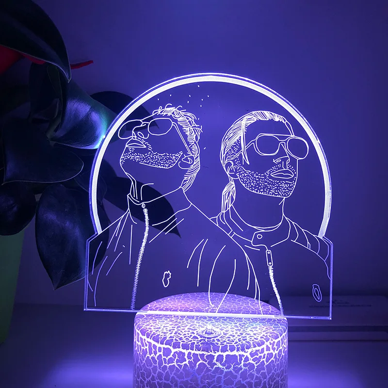 night lamp 3D LED Night Light French Rap Group PNL Home Decor Bedroom Cartoon Table 16Color Changing Touch Lamp For Fans Gifts Light motion sensor night light Night Lights