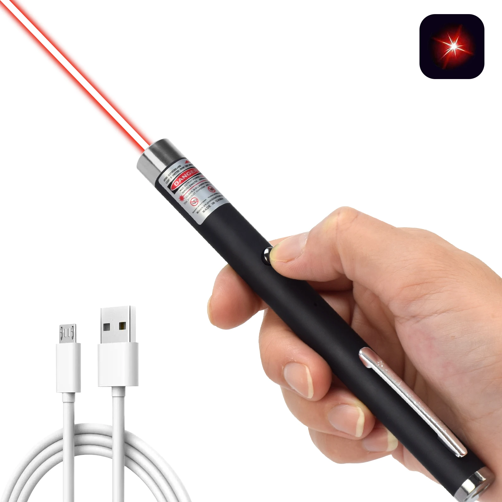 

3 Pack Cat Laser Pointer for Cats USB Rechargeable Dogs Laser Pointer Pet Interactive Toys Cat Toy for Indoor Outdoor Cats 5mw