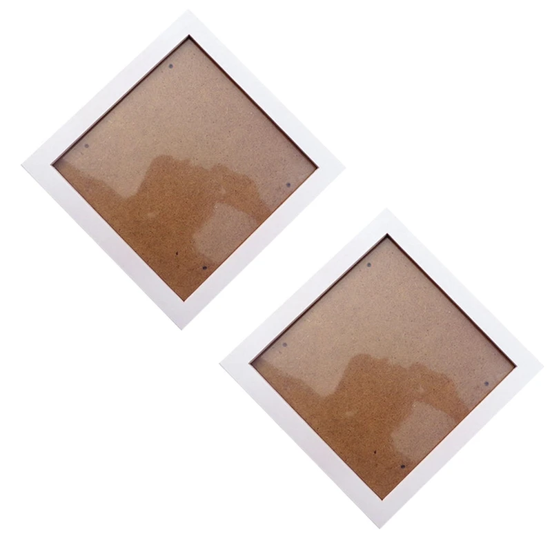 

2X Square Thick Pine Wood Photo Frame Wall Picture Frame(White, 6 Inch)