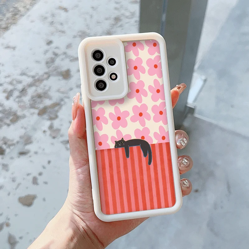 Creative Cute Striped Plaid Animal Printed Phone Case - Soft Covers