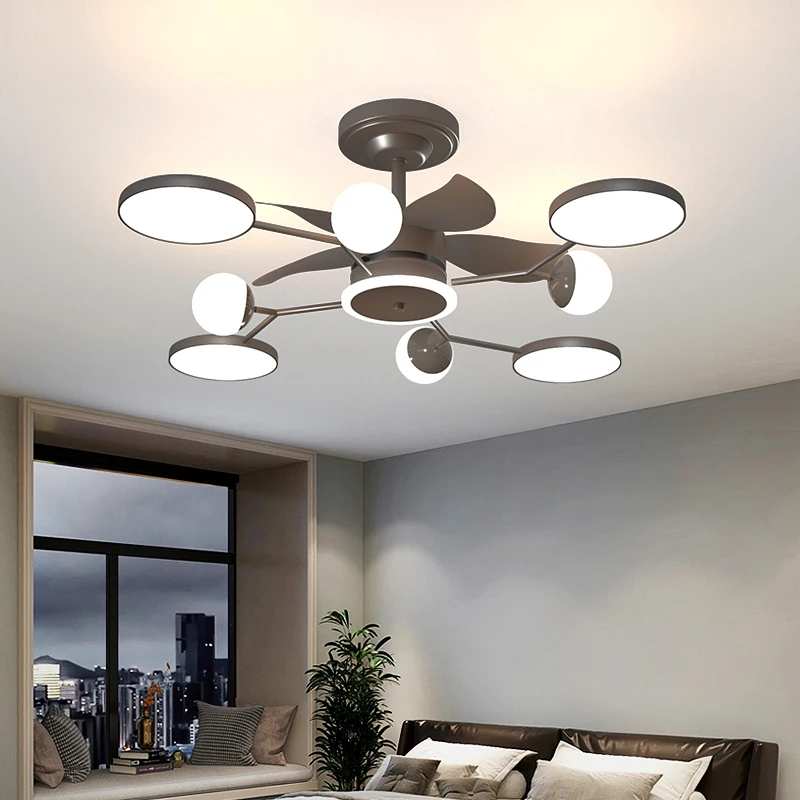 Ceiling Fan With Light for living room Dining room Loft Remote Control Decorative Home Fan With Lights 220V 110V