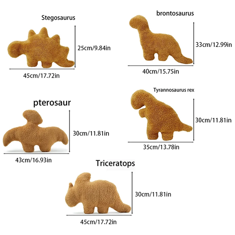

Nugget Подушка динозавр курица Nugget плюшевая подушка мультяшный динозавр плюшевая подушка набивное животное плюшевая подушка для детей Детский подарок