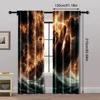2pcs, Curtain Cloth 2D print Weathership theme Versatile Polyester Fabric (without rod) Stuff Clearance Perfect for Bedroom 5