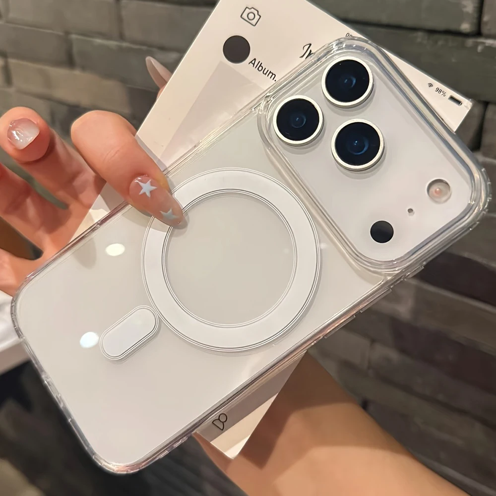 For Magsafe Magnetic Charging Transparent Case For iPhone 17 16 thumbnail 3