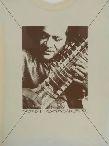 Maglietta Ravi Shankar New India Sitar Maniche Lunghe O Corte