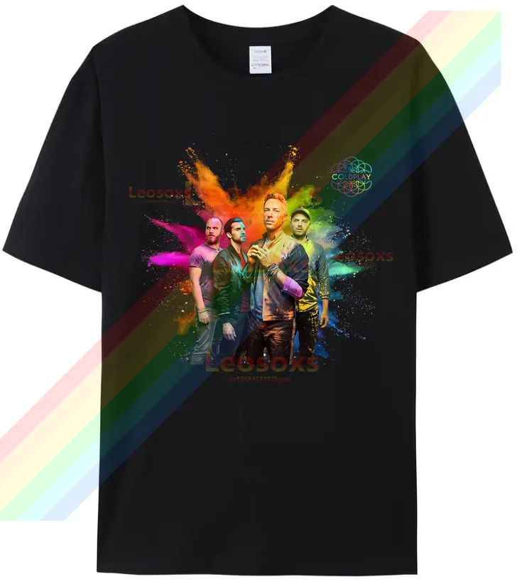 

[TEW] Amazing Fashion Men's Cotton Cold.playLeosoxs T-Shirt Parachutes Casual Print Rock Women's Short Sleeve