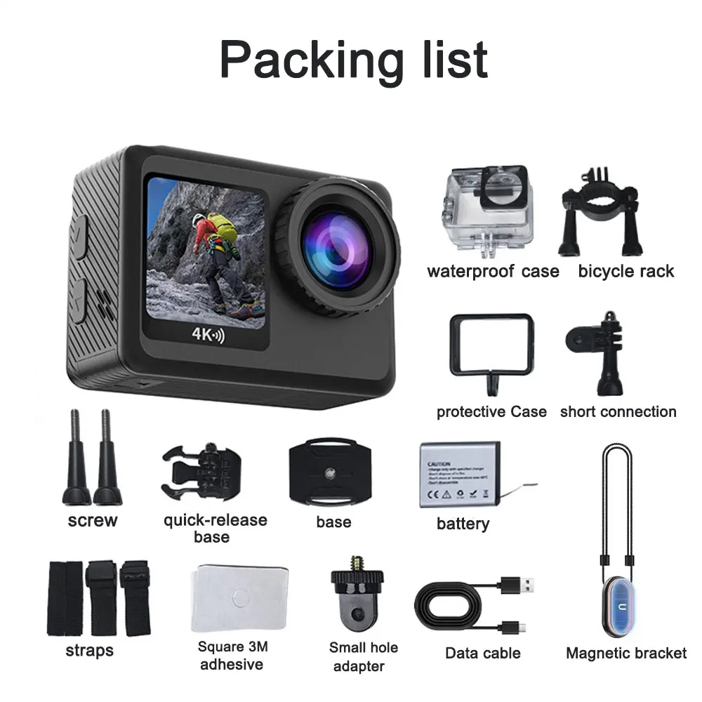 Ansvicam 5k Action Camera With Dual Screen And Magnetic Mount_voghion.com