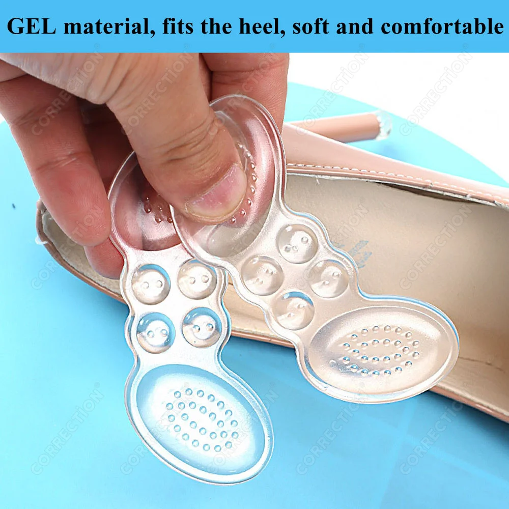 4D Soft Silicone Heel Insoles Pain Relief Cushion Anti-wear Adhesive Feet Care Pads Heel Sticker anti-Crash Insoles Patch