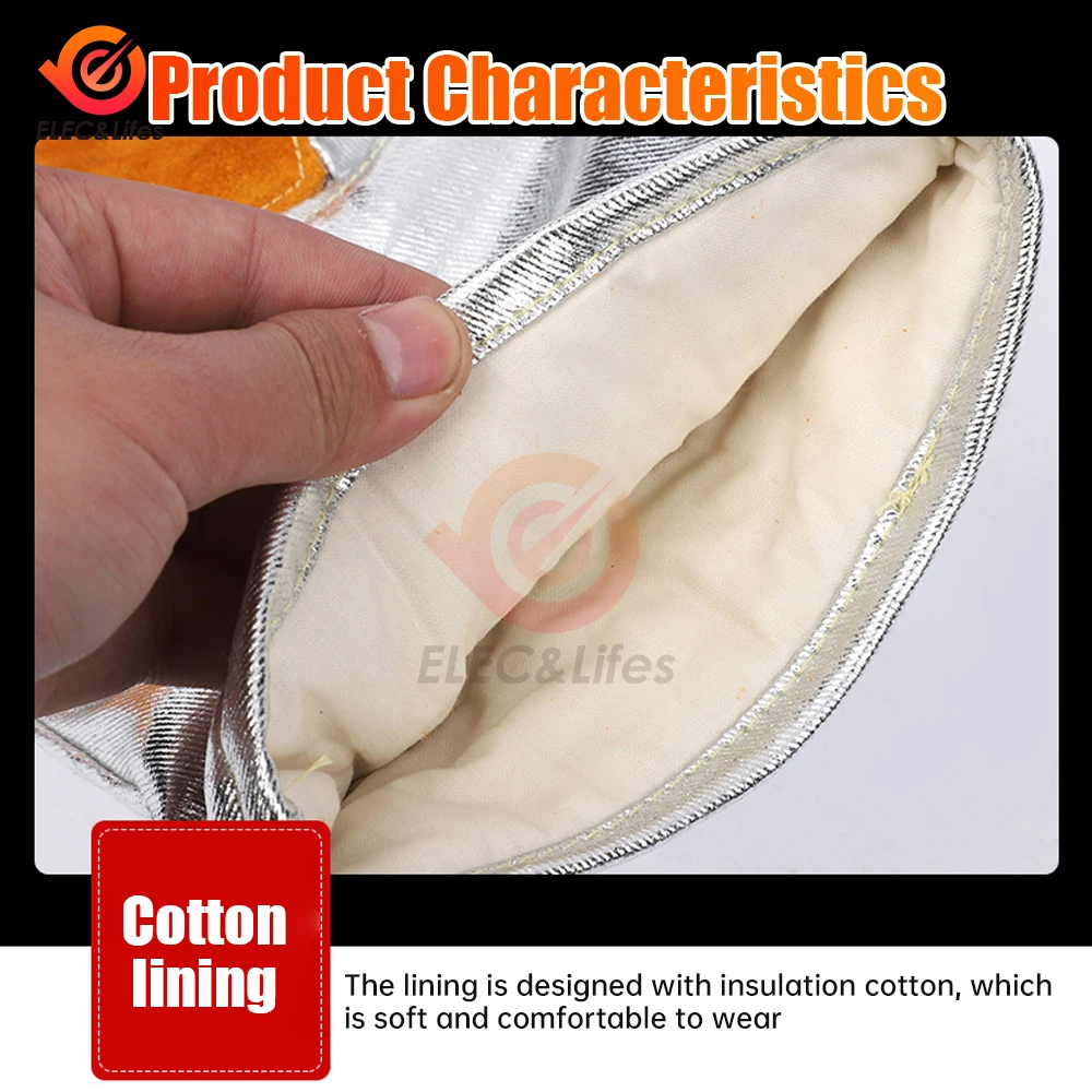 Aluminum Foil Heat Insulation Gloves Anti-scalding Glove Fireproof Industrial Grade Oven Heat-resistant Protective Safety Gloves protective gloves safety gloves oven gloves