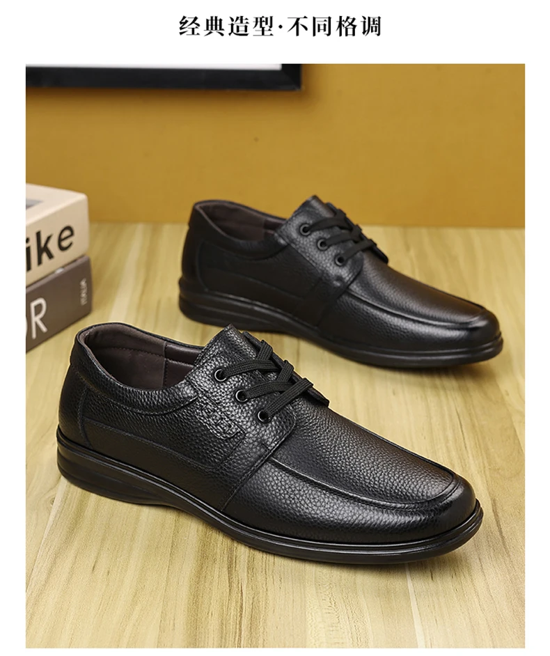 جديد الرجال مريحة للتنفس الأعمال عارضة أحذية جلد طبيعي الدانتيل متابعة مكتب رسمي عدم الانزلاق ارتداء مقاومة اللباس الأحذية