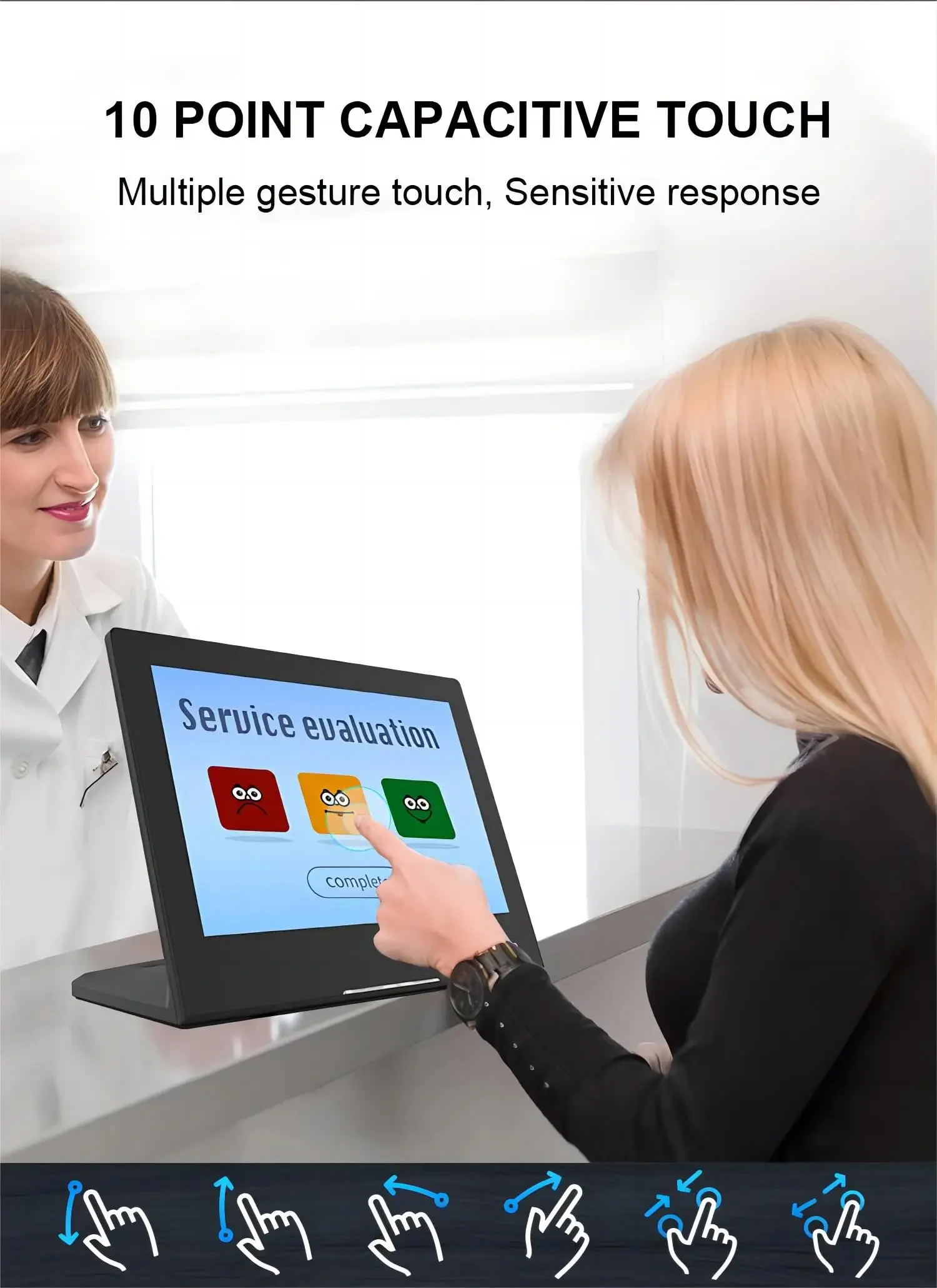 10.1 inch L Shape Android Desktop Tablet Touch Screen RK3566 4+32G for Restauran