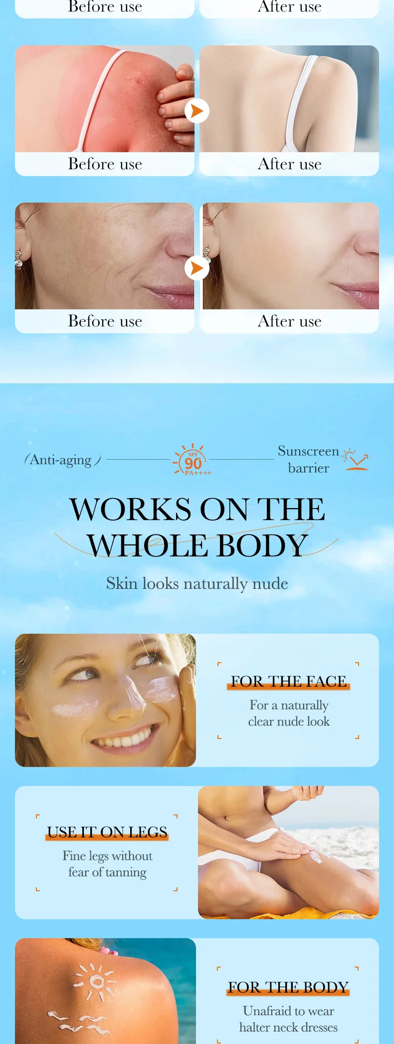 Feuchtigkeitsspendende Aloe Vera Und Vitamin E Sonnencreme Spf 90_voghion.com