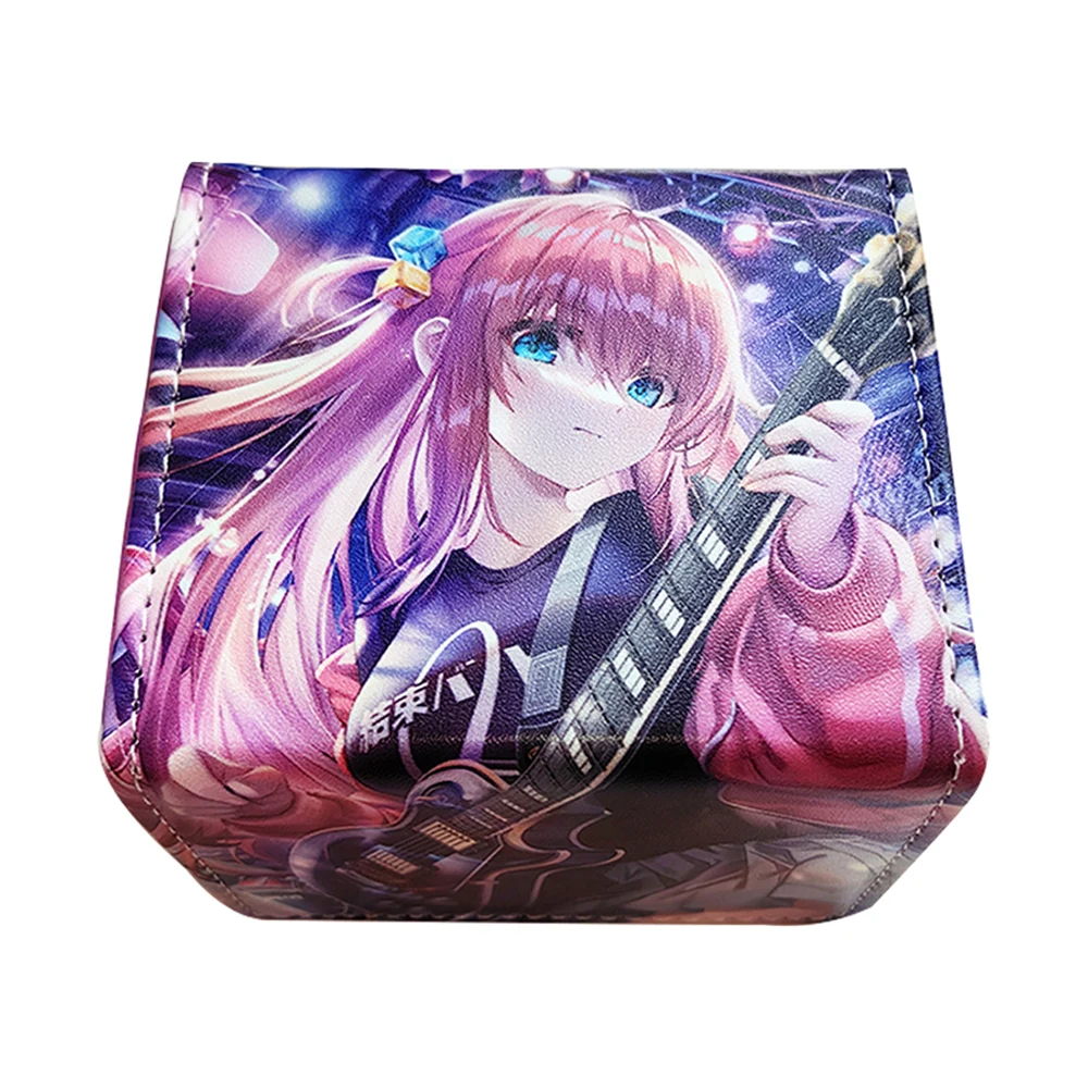 Anime Cards Leather Box Bocchi The Rock Tcg Cards Protector Hold 100 + Cards Game Storage Case Per Mtg/Pkm/Ygo/Trading Cards
