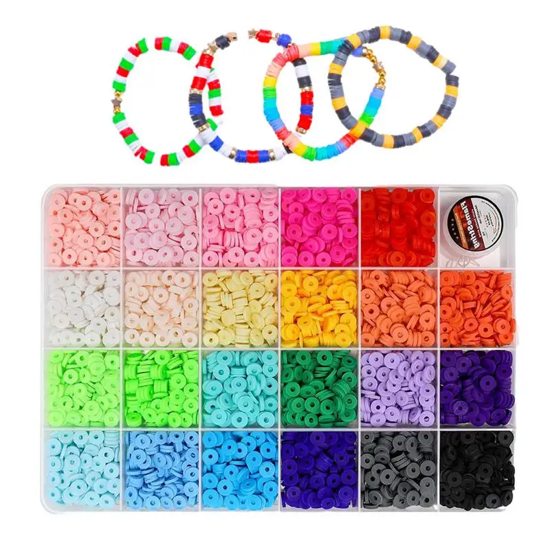 

DIY Clay Beads Kit 2500pcs Colorful Clay Beads For DIY Jewelry Creative Clay Beads DIY For Parent-Child Interaction For Earrings