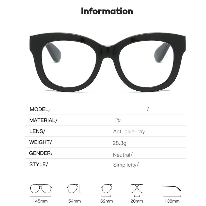 Reading Glasses Women Men Optical Frame Spring Temples Clear Anti-Blu-Ray Retro
