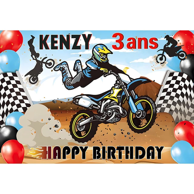 Desenhos animados Motocross Racing Backdrop para Crianças, Dirt Bike,  Motocicleta, Menino 1st Birthday Party, Decoração Banner, Cartaz -  AliExpress