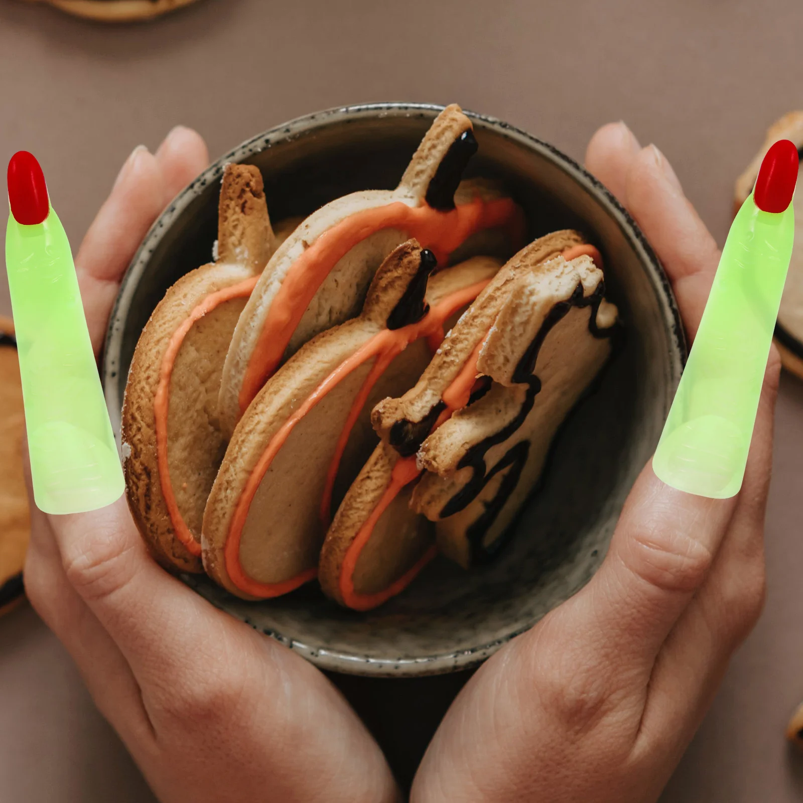 Toyvian Halloween Witch Fingers Glow Dark Fake Fingers Kids Finger Reading Pointer Trick Or Treat Gift Halloween Party Cosplay