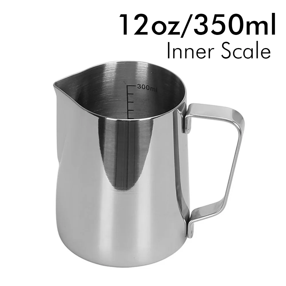  Jarra de café de acero inoxidable para hacer espuma de leche, jarra  de café expreso de 15.2 fl oz/20.3 fl oz/jarra de espuma para barista  (capacidad: 20.3 fl oz, color: B) 