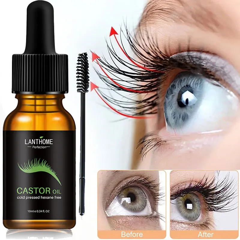 10ml Castor Oil Hair Growth Essential Oil  Long Lasting Moisturize Eyelash Nourishing Hair Fast Growth Serum Lash Lift Hair Care