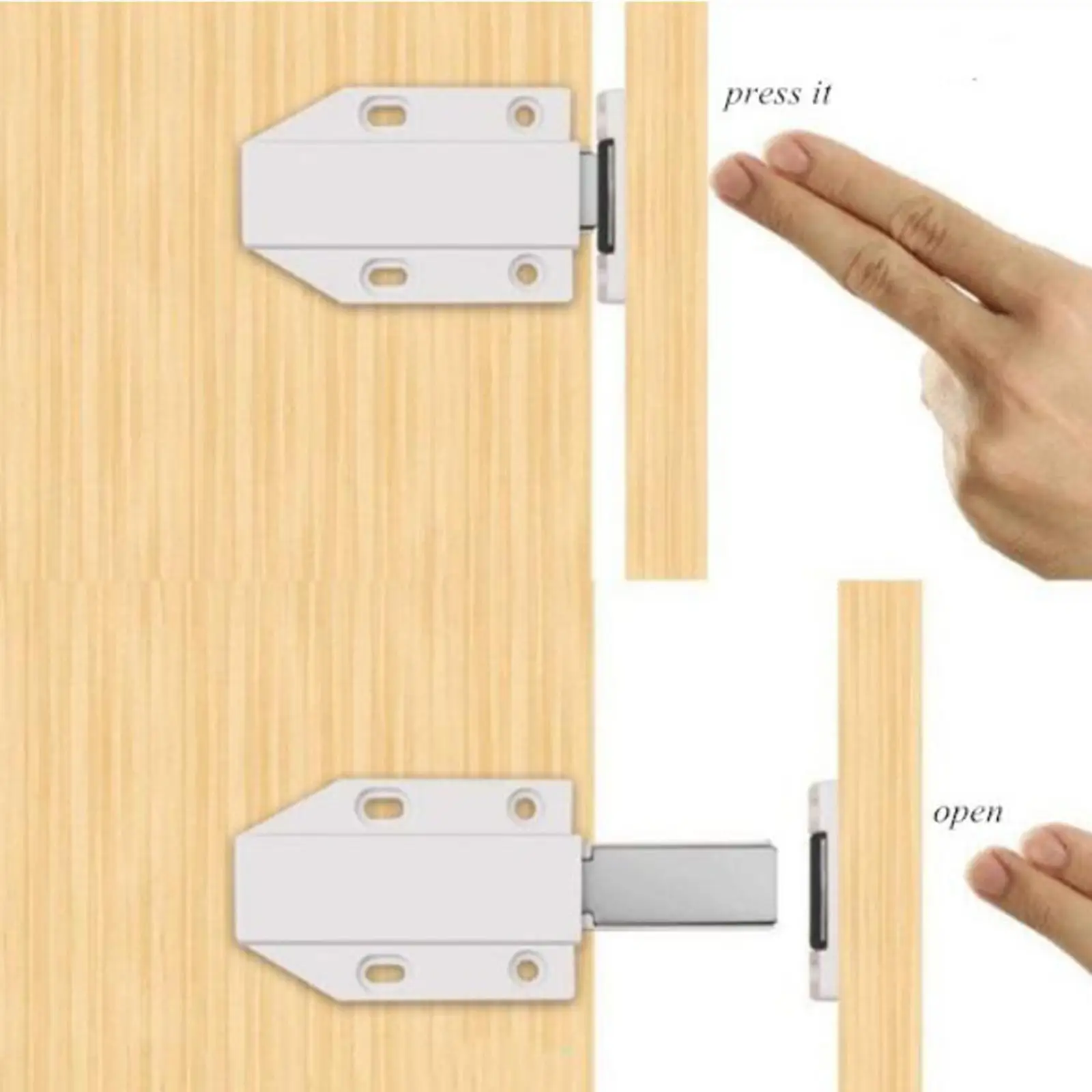 Door Catch for Kitchen Cabinet, Strong Cupboard Closures for Cabinet Latches Cabinet Closer