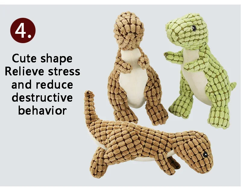 Pets Dog Chew Stuffed Funny Dinosaur Shape Cats Corn Wool Vocal Apply To Training Exercise Simulation Animal Chihuahua Toys