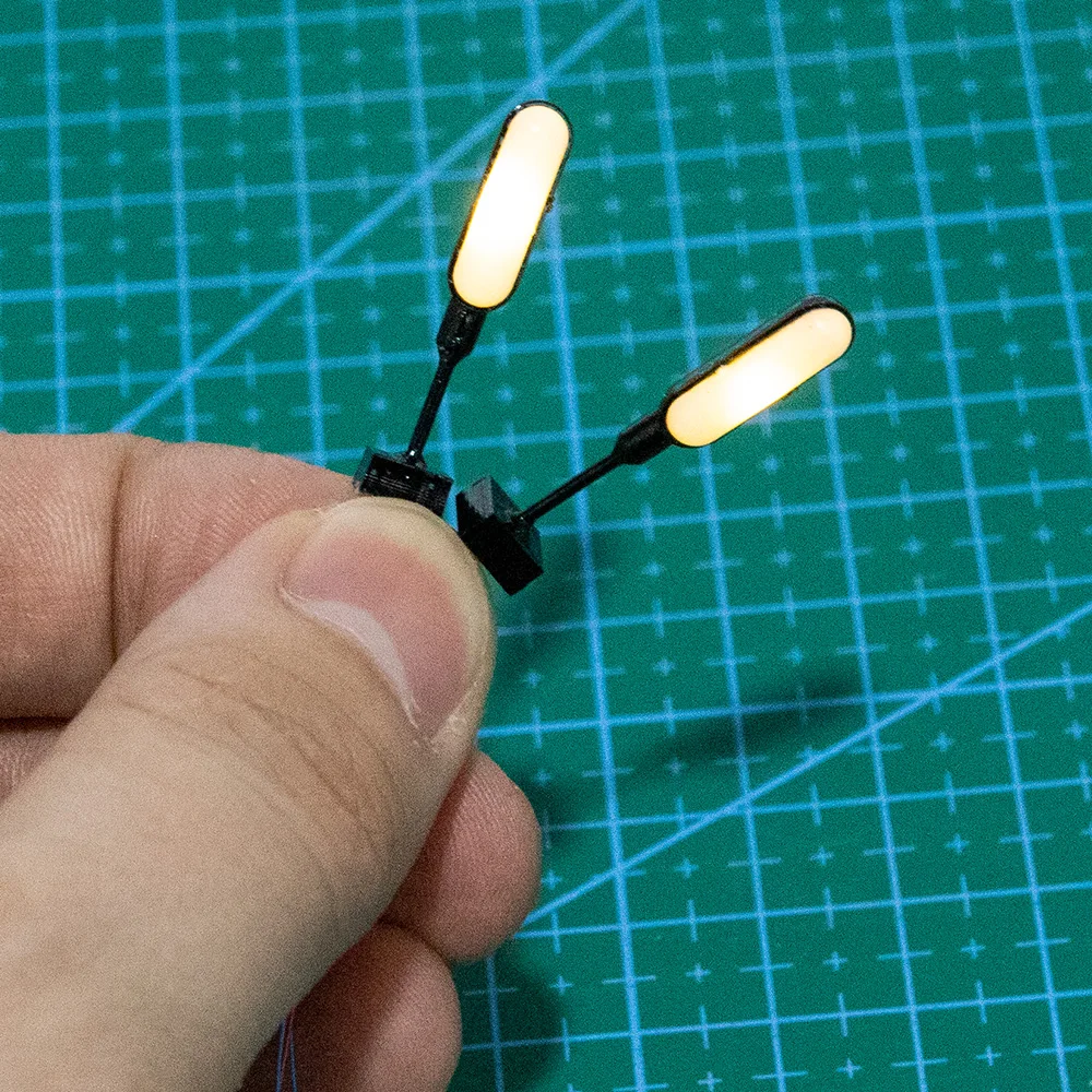 3 stücke Diy Modell Machen HO 1:87 3V Led Miniatur Leuchtende Wand Lampe Eisenbahn Zug Lichter Modell Eisenbahn Gebäude Layout diorama – Detail 2