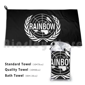 Rainbow Patch Bath Towel Beach Cushion Rainbow Six Video Game Special Forces Military Counter Terrorism