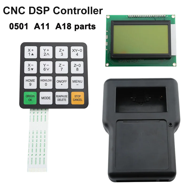 1pc new cnc engraving machines board handle dsp 3 axis controller parts remote handle 0501dsp control Richauto 0501 A11 A18 DSP Handle Button Film Button Shell And Display CNC Woodworking Engraving Controller Parts