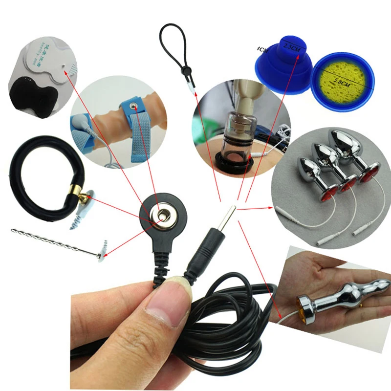 Electrode Lead Electric Shock Wires Conversion Line Cable Connector for Penis Anal Electrical stimulate Therapy Massager Sex Toy