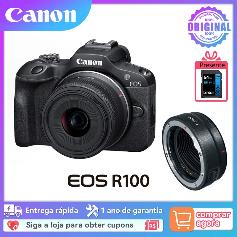 Canon EOS R100 APS-C Professional Mirrorless Digital Camera White Body High-Speed Continuous Shooting 4K Video High Image Qualit