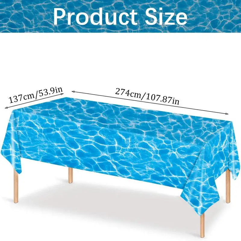 Table cloth Disposable tablecloth Tablecloth Party Ocean Table Beach Cover Disposable Pool Wave Decorations Waves Water Sea Theme Decoration Summer Birthday