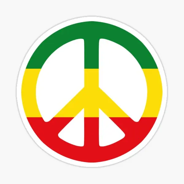 

Peace Rasta Colours 5PCS Car Stickers for Fridge Decor Print Window Stickers Water Bottles Kid Cute Room Background Art