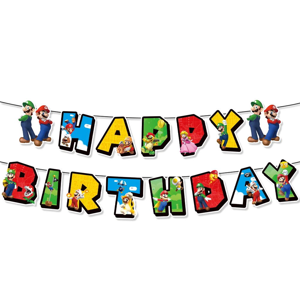 thumbnail image 1 of Nuevo kit de globos para decoración de cumpleaños de Mario Bros, artículos para fiestas, vajilla para fiestas, pancartas, serpentinas, artículos para baby shower, regalos, 1 of 5
