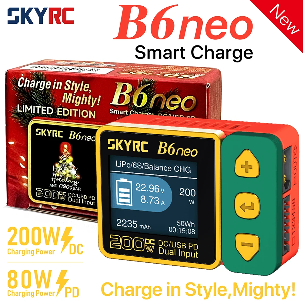 SkyRC B6neo Global Limited Special Version Smart Charger DC 200W PD 80W Battery Balance Charger SK-100198 B6 neo
