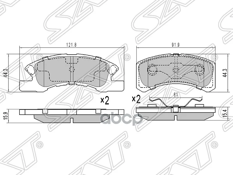 Колодки Тормозные Перед Mitsubishi Minica 98-/Toppo H82/Daihatsu Mira La300 11- Sat арт. ST-4605A272 | Автомобили