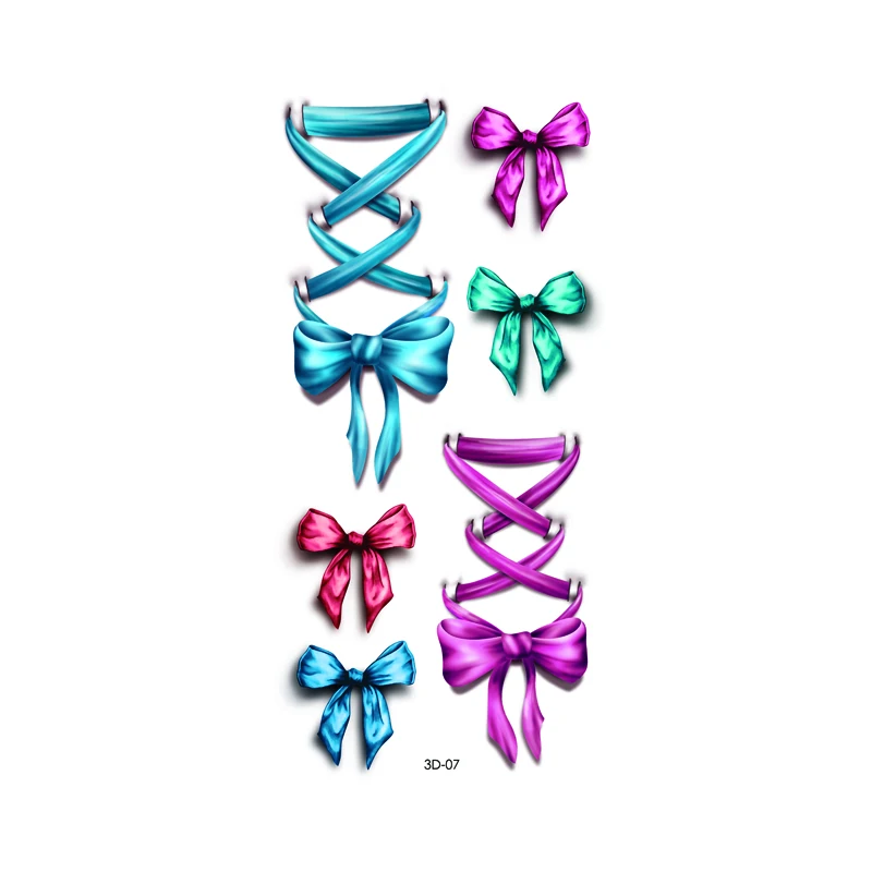 37 Stile 3D Temporäre Tattoos Aufkleber Schleife Schmetterling Rose Blume Flash Tattoo Feder Früchte Tiere Fake Tatoo Frauen – Detail 7