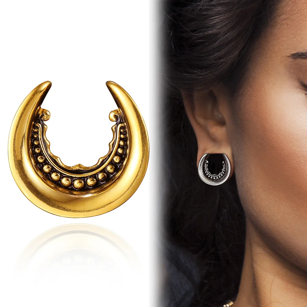 

Giga Surgical Steel Expander Saddle Plugs Ear Tunnel Expander Gauges for Women Body Piercing Tunnel Earring Stretcher Jewelry